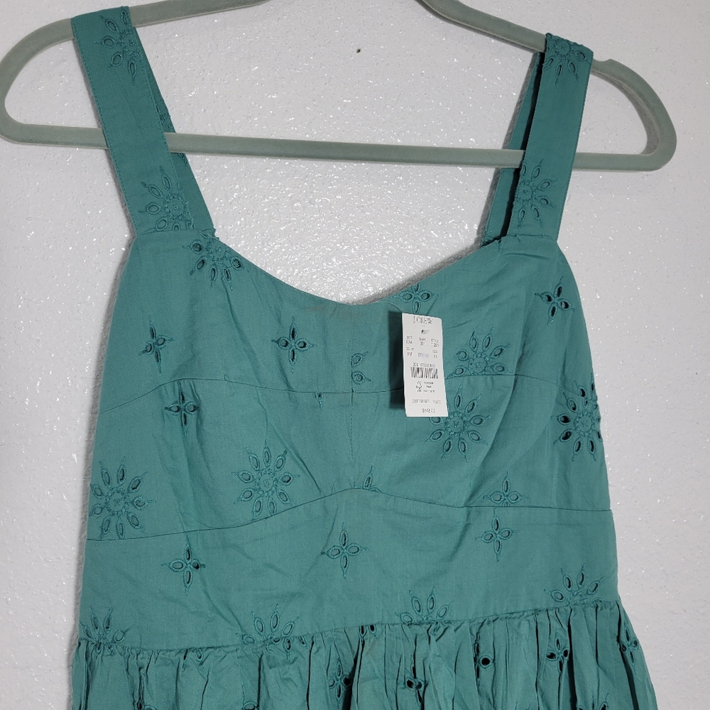 J Crew Factory Eyelet midi dress CI223 NWT SZ 0 - Picture 6 of 13